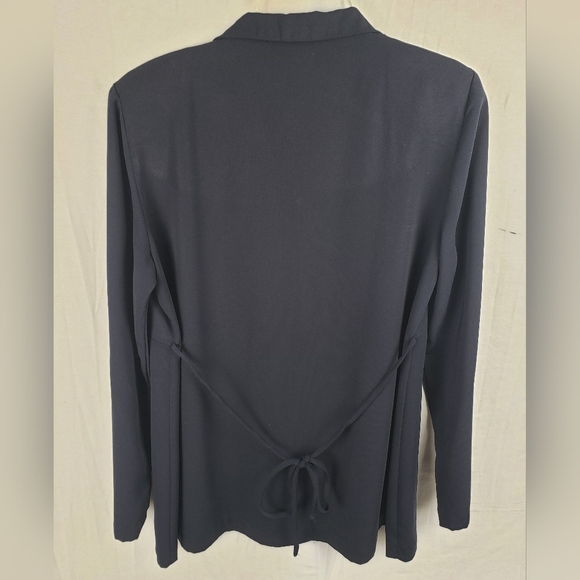 Motherhood Maternity Elegant Navy Button Down Long Sleeve Women's Shirt Sz M - Picture 4 of 8